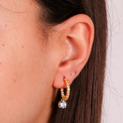 Orecchini in Argento 925 con zircone celeste pendente