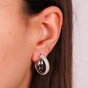 Orecchini in Argento 925  gomitolo  pavè di zirconi  bianchi