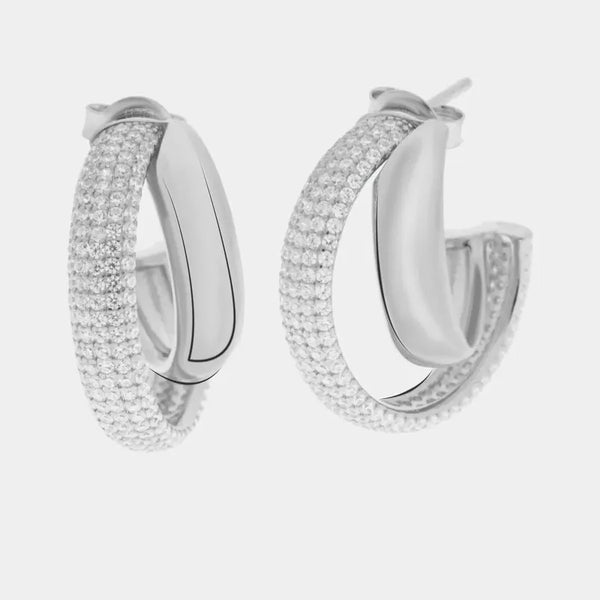 Orecchini in Argento 925 gomitolo pavè di zirconi bianchi – Group S.r.l