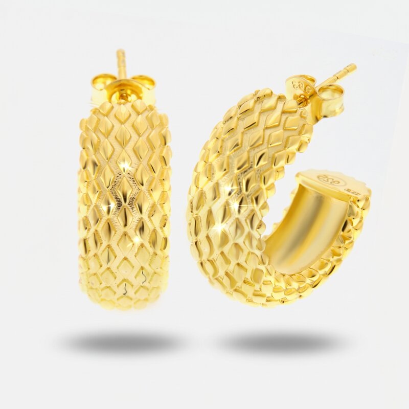 Orecchini in Argento 925 a cerchio puntinati Collezione Amsterdam - BYSIMON gioielli