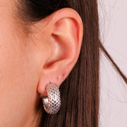 Orecchini in Argento 925 a cerchio puntinati