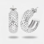 Orecchini in Argento 925 a cerchio puntinati Collezione Amsterdam - BYSIMON gioielli