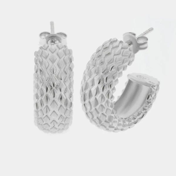 Orecchini in Argento 925 a cerchio puntinati Collezione Amsterdam - BYSIMON gioielli
