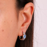 Orecchini in Argento 925  con zirconi bianchi e azzurro