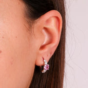 Orecchini in Argento 925 con zirconi bianchi e rosa