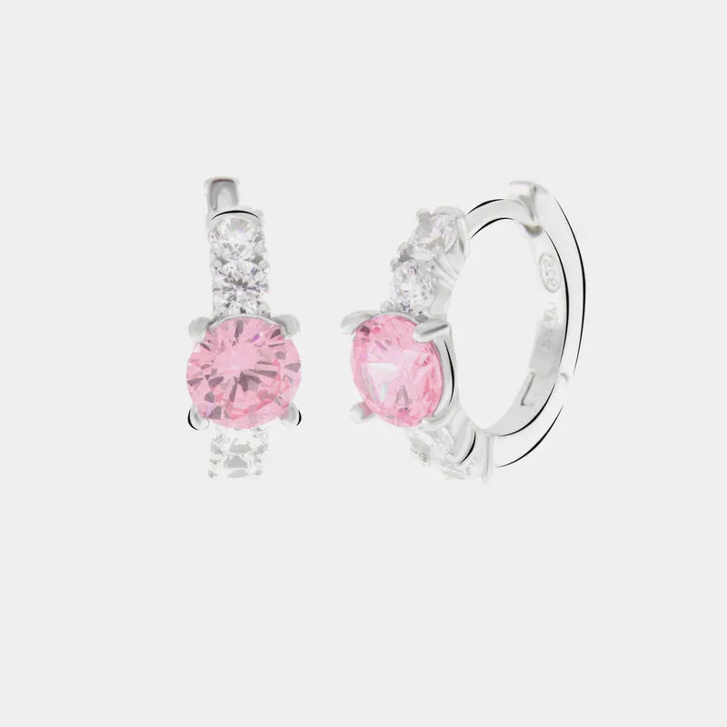 Orecchini in Argento 925 con zirconi bianchi e rosa