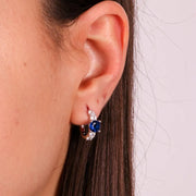 Orecchini in Argento 925 con zirconi bianchi e blu