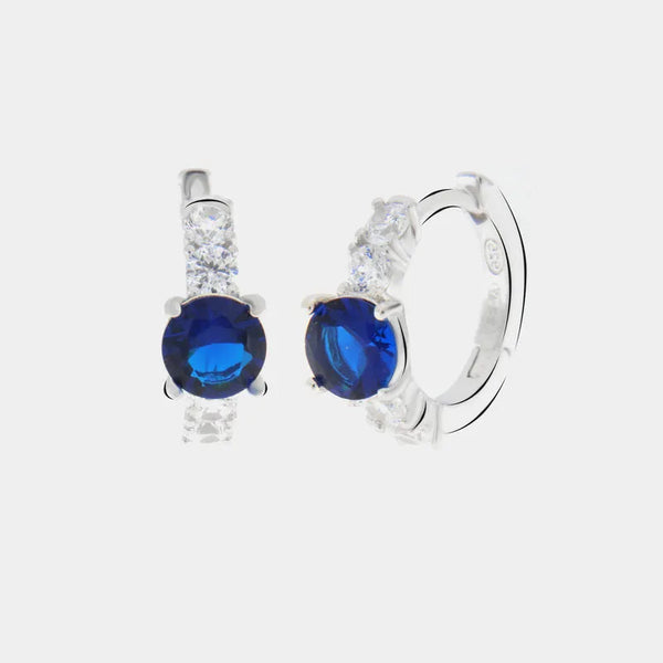 Orecchini in Argento 925 con zirconi bianchi e blu