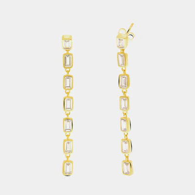 Orecchini in Argento 925 lunghi eleganti con zirconi Collezione Amsterdam - BYSIMON gioielli