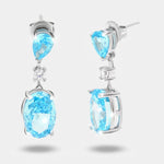 Orecchini in Argento 925 con zirconi celesti pendenti Collezione Amsterdam - BYSIMON gioielli