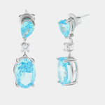 Orecchini in Argento 925 con zirconi celesti pendenti Collezione Amsterdam - BYSIMON gioielli