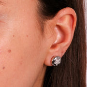 Orecchini in Argento 925 a lobo stella di zirconi bianchi