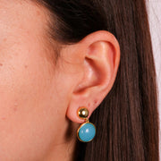 Orecchini in Argento 925 a cerchio con cristalli blu