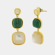 Orecchini in Argento 925 con pietre naturali verdi