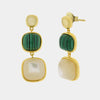 Orecchini in Argento 925 con pietre naturali verdi
