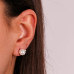 Orecchini in Argento 925 con perla e zircone bianco - BYSIMON gioielli