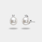 Orecchini in Argento 925 con perla e zircone bianco - BYSIMON gioielli
