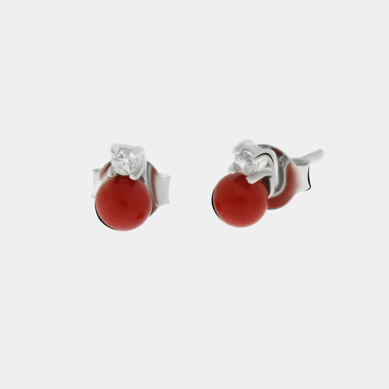 Orecchini in Argento 925 in pasta di corallo - BYSIMON gioielli