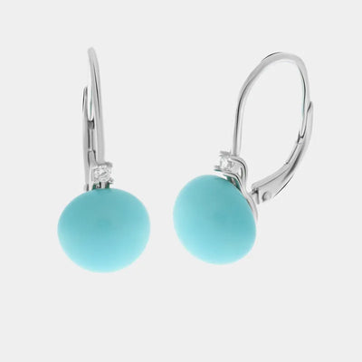 Orecchini in Argento 925 con perle in pasta di turchese chiusura monachella - BYSIMON gioielli