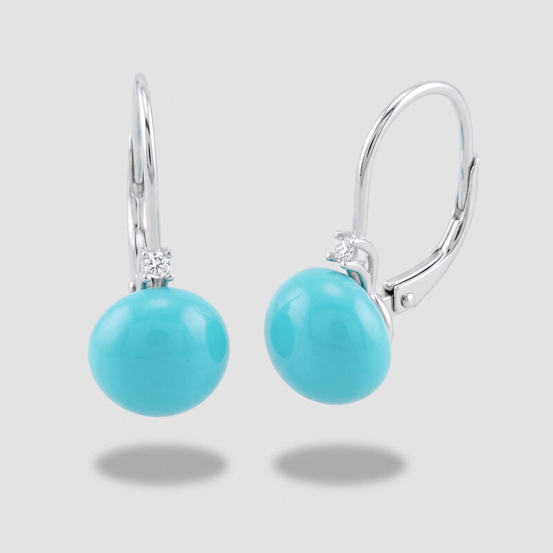 Orecchini in Argento 925 con perle in pasta di turchese chiusura monachella - BYSIMON gioielli