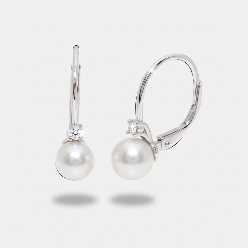 Orecchini in Argento 925 con perla chiusura  a monachella - BYSIMON gioielli
