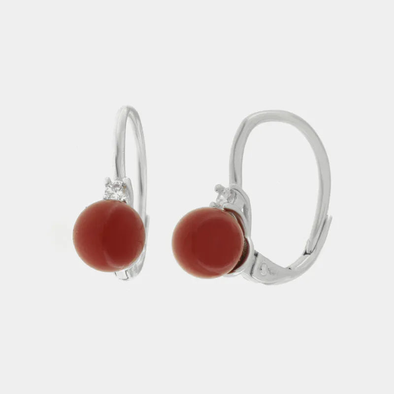 Cani orecchini in argento 925 con 4 zirconi come un collare di Cani orecchini in argento 925 con 4 zirconi come un collare di