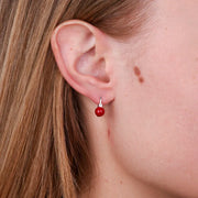 Orecchini in Argento 925 con perle in pasta di corallo chiusura monachella