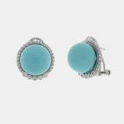 Orecchini in Argento 925 a lobo con perla centrale in pasta turchese