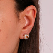 Orecchini in Argento 925 a lobo con zirconi color champagne