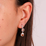 Orecchini in Argento 925  pendenti con zirconi champagne