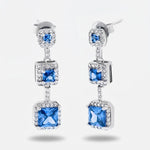 Orecchini in Argento 925  con zirconi azzurri - BYSIMON gioielli