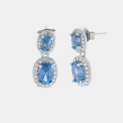 Orecchini in Argento 925  con zirconi azzurri - BYSIMON gioielli