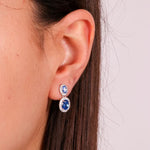 Orecchini in Argento 925  con zirconi azzurri - BYSIMON gioielli