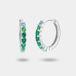 Orecchini in Argento 925 con zirconi nelle sfumature del verde - BYSIMON gioielli