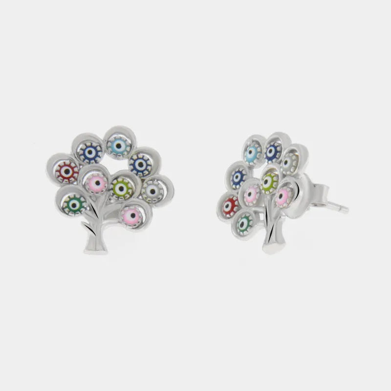 925 Silver Stud Earrings with Lucky Charms