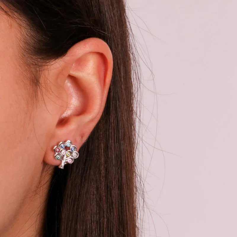 925 Silver Stud Earrings with Lucky Charms
