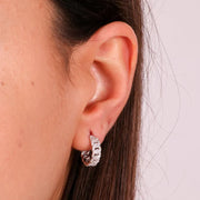 Orecchini in Argento 925 semicerchio con zirconi bianchi