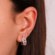 Orecchini in Argento 925 seimicerchio con zirconi champagne