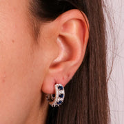 Orecchini in Argento 925 zirconi bianchi e blu