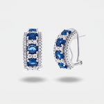 Orecchini argento 925 zirconi bianchi e blu - BYSIMON gioielli