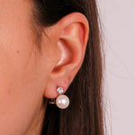 Orecchini in Argento 925 con zirconi e perle - BYSIMON gioielli