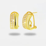 Orecchini in Argento 925 placcati oro con zirconi bianchi chiusura a scatto - BYSIMON gioielli