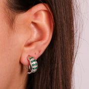 Orecchini in Argento 925 con zirconi verdi e bianchi