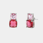Orecchini in Argento 925 con zirconi e sfumature del rosa e rosso BYSIMON - gioiello BySimon