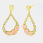 Orecchini in Argento 925 a goccia con zirconi rosa SIMEONE - gioiello BySimon