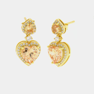 Orecchini in Argento 925 con cuori champagne SIMEONE - gioiello BySimon
