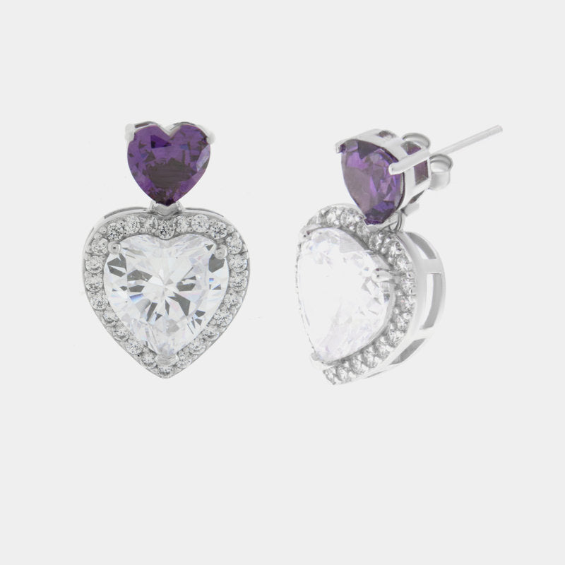 Orecchini in Argento 925 a lobo con cuore SIMEONE - gioiello BySimon