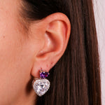 Orecchini in Argento 925 a lobo con cuore SIMEONE - gioiello BySimon