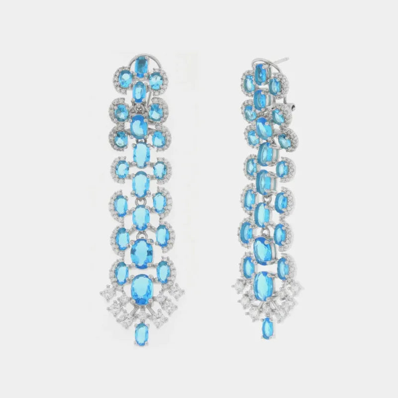 Orecchini in Argento 925 con zirconi azzurri