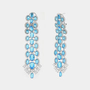 Orecchini in Argento 925 con zirconi azzurri